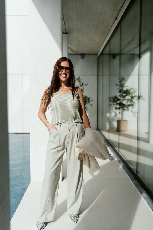 Top Stripes Pastel Green