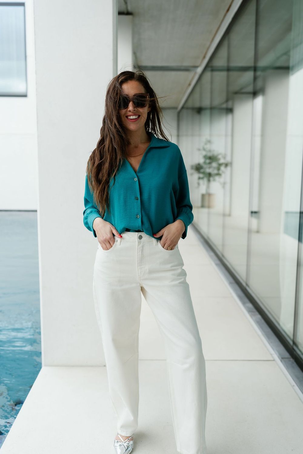 Nomi Blouse Dark Aqua