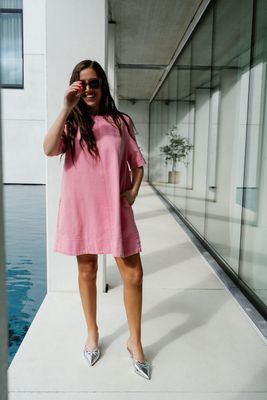 Denim Dress Billie Pink