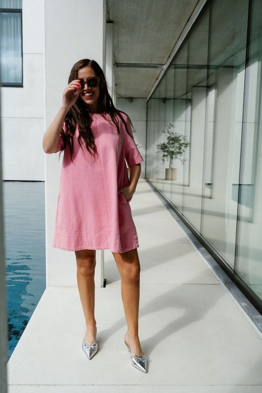 Denim Dress Billie Pink