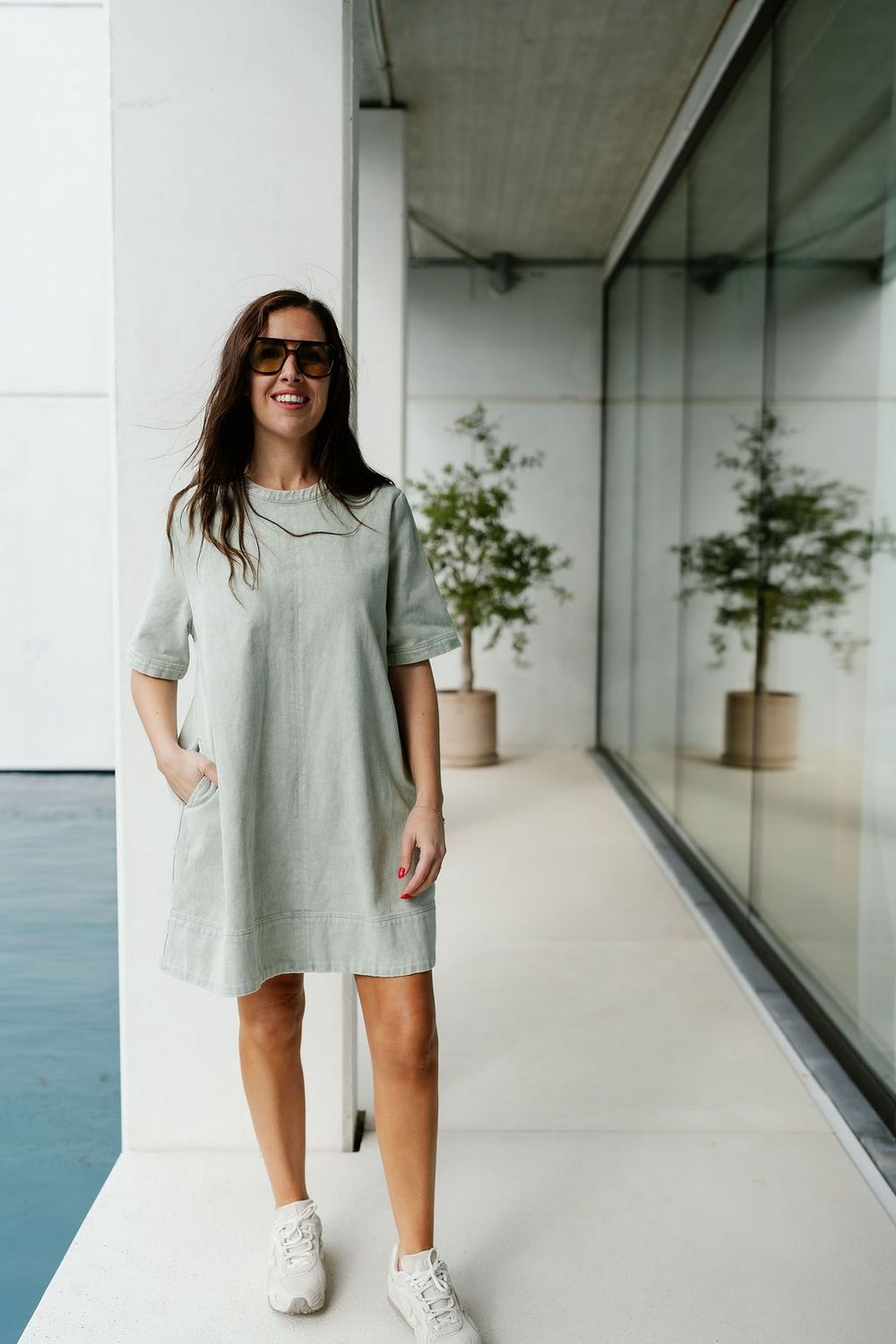 Denim Dress Billie Pastel Green