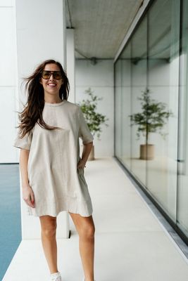 Denim Dress Billie Beige