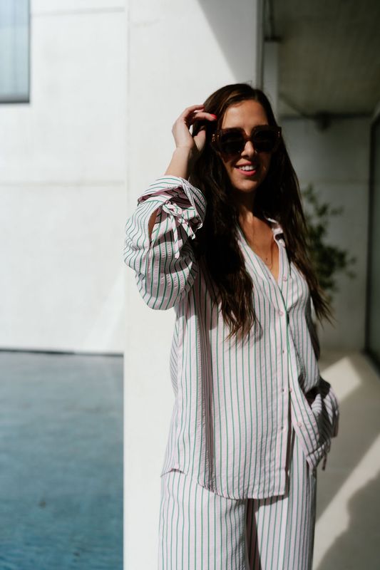 Shirt Juri Pink/Green Sripe