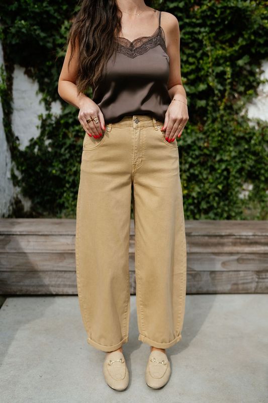 Barrel Jeans Dark Sand