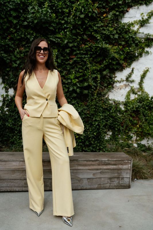 Asymetric Vest Rita Italian Straw