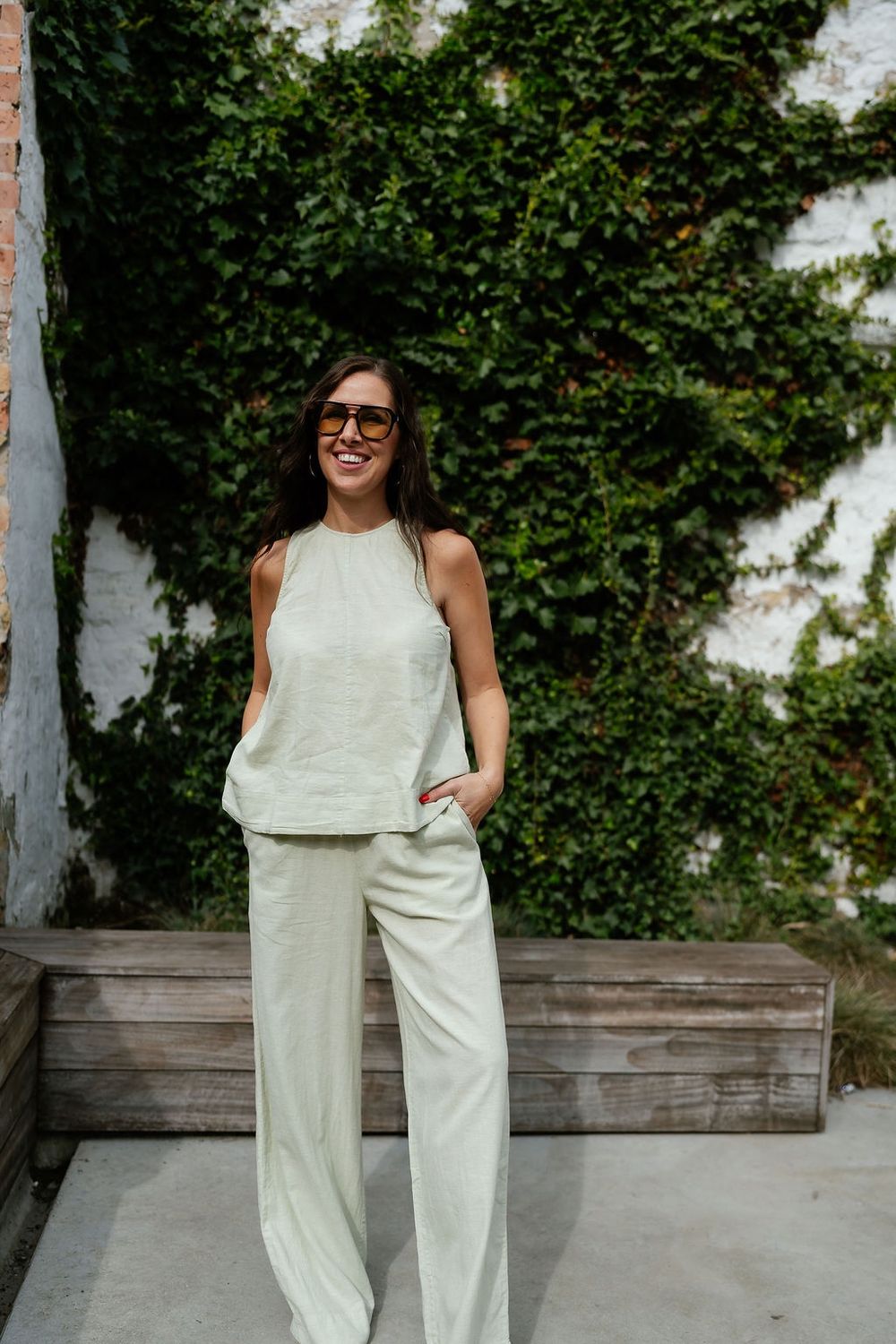 Linen Blend Top Luisa Mint