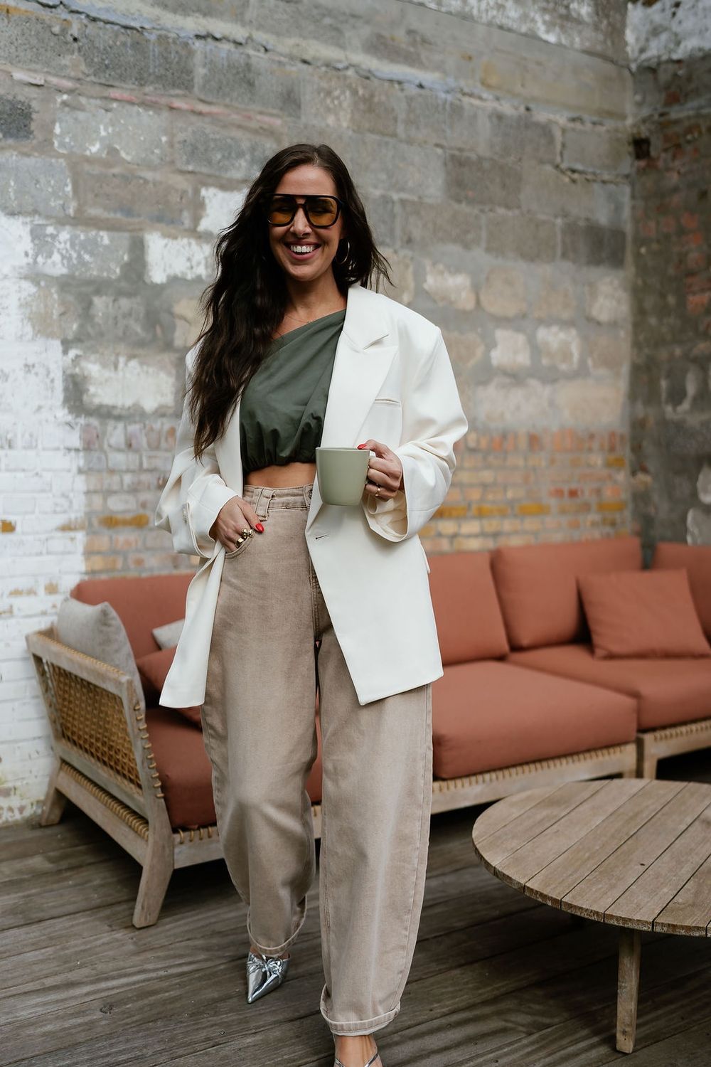 Oversized blazer ecru