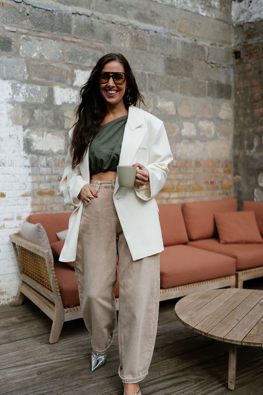 Oversized blazer ecru