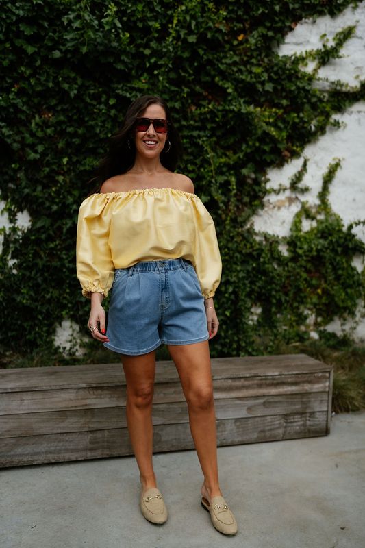 Off Shoulder Top Chloé Pastel Yellow