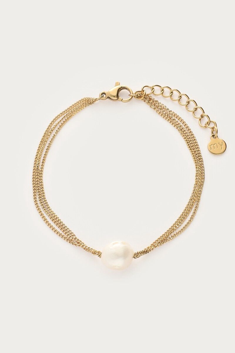 MY Bold Tripple Bracelet Faux Pearl