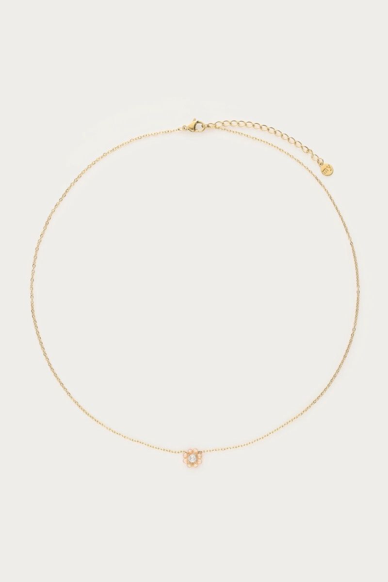 MY Botanical Ketting Met Kleine Beige Bloem