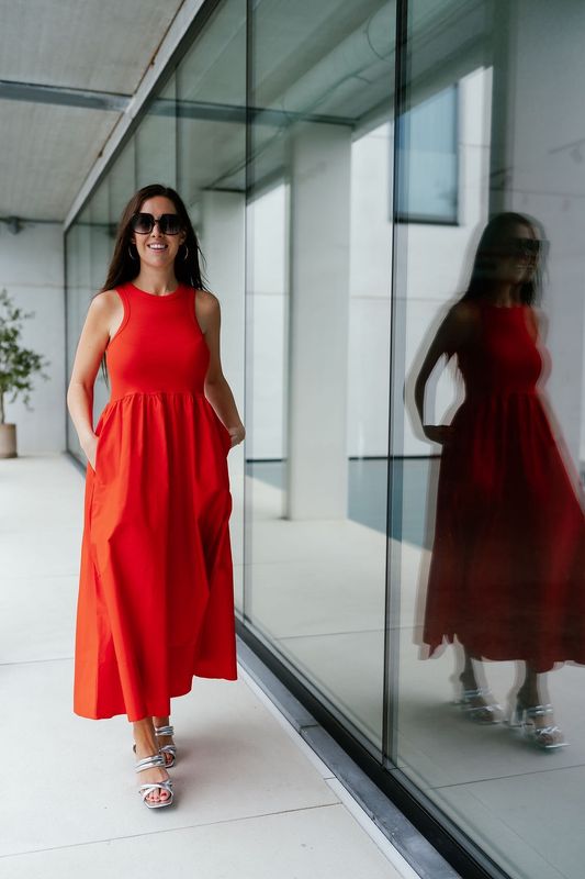 Long Dress Miri Fiery Red