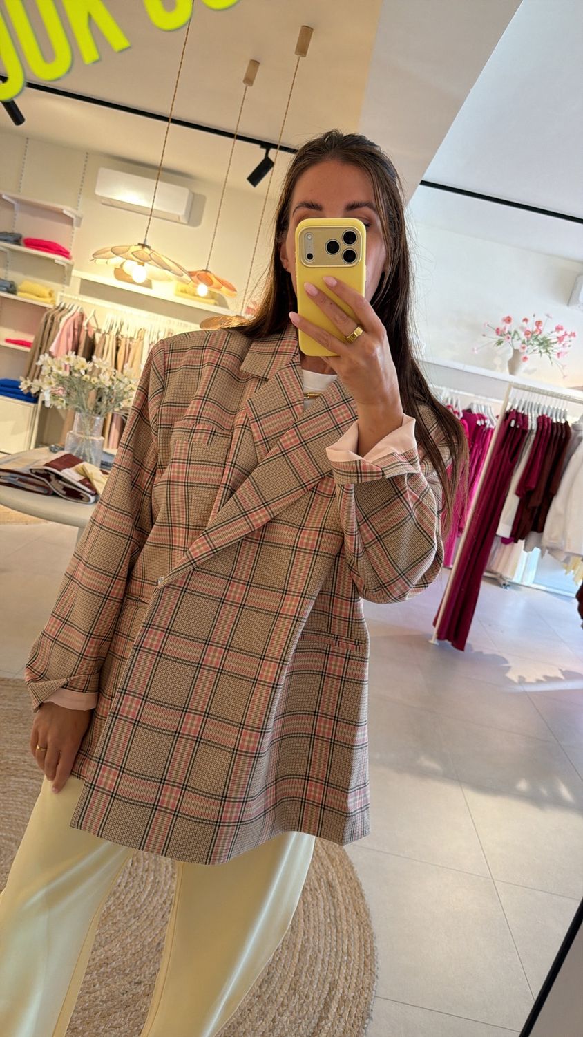 Oversized Blazer Manon Checkered Pink