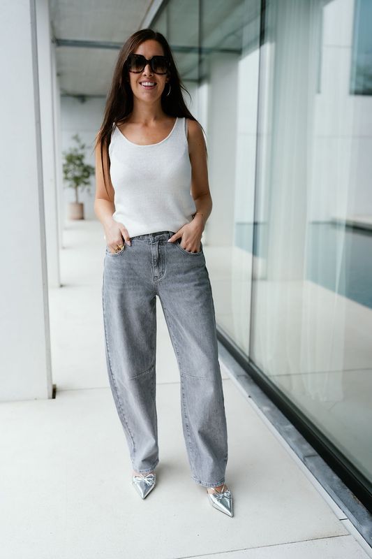 Knit Top U-Neck Mia Egret