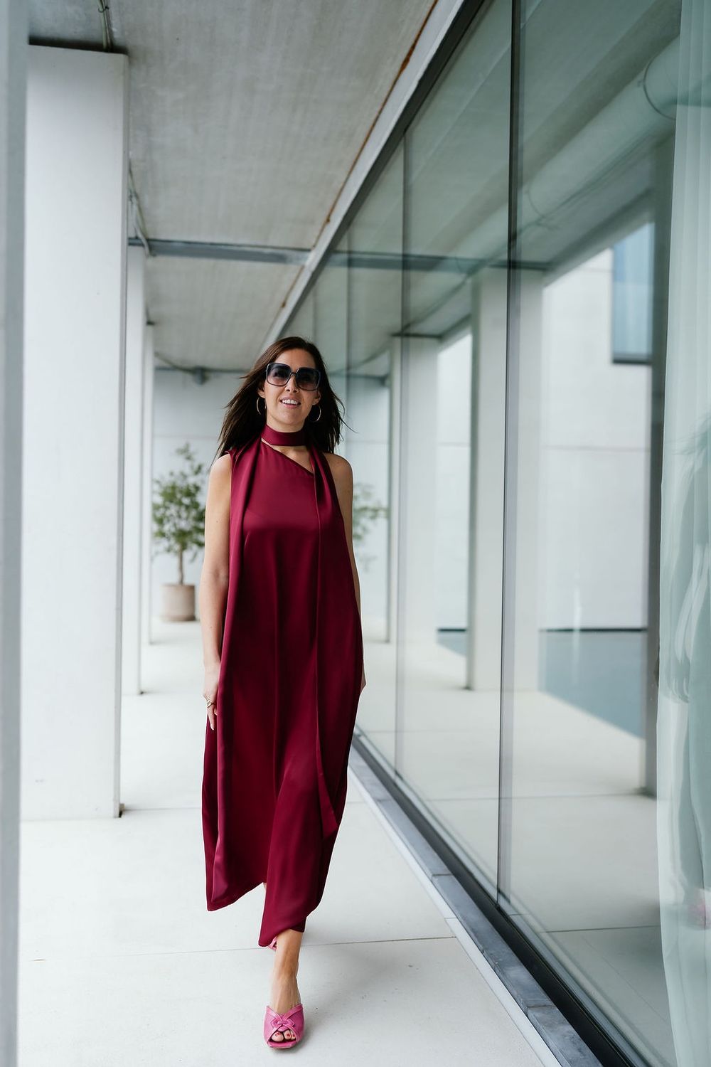 One Shoulder Maxi Dress Annalina Rhododendron