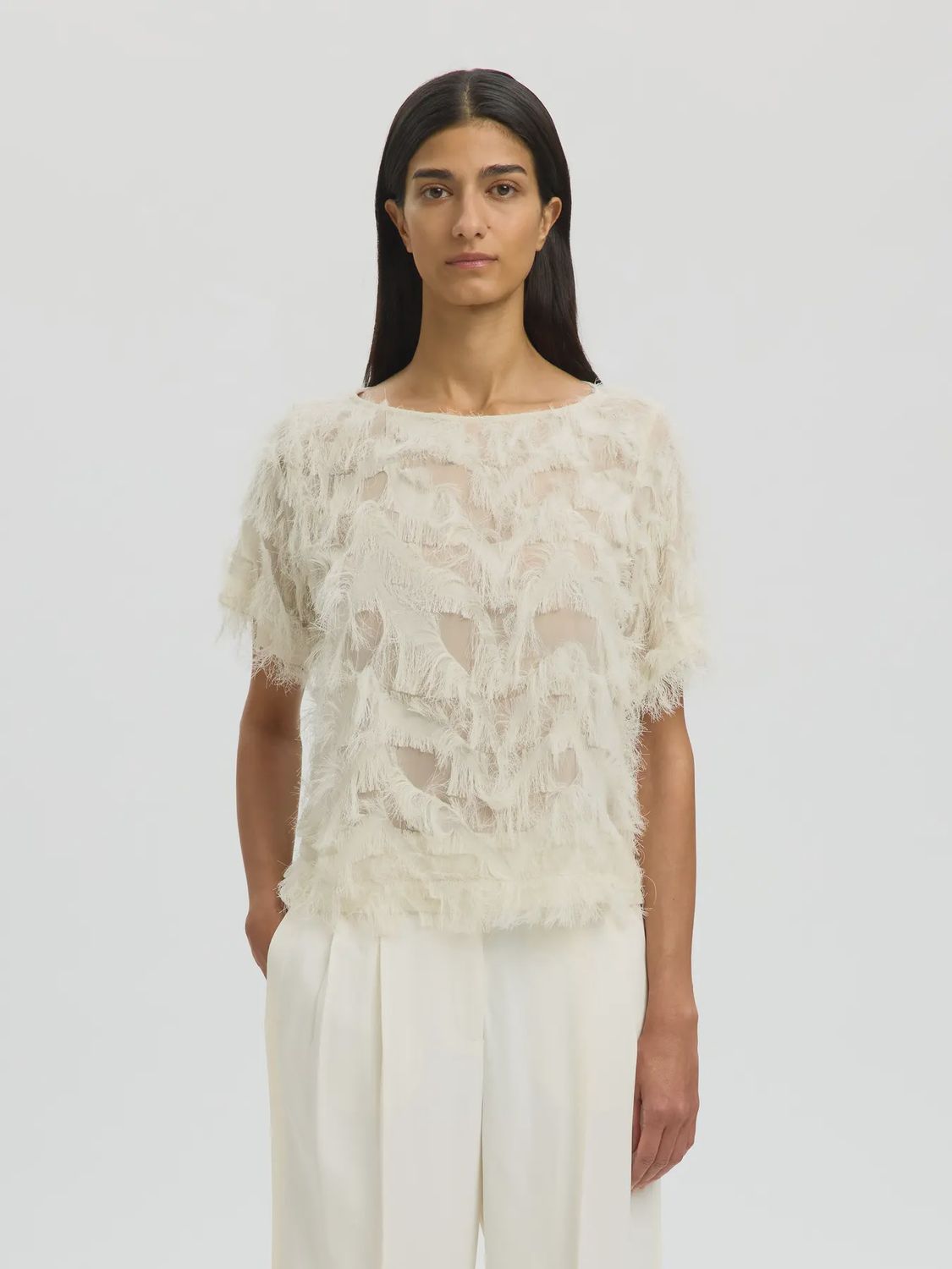 Boat Neck Top Myline Egret