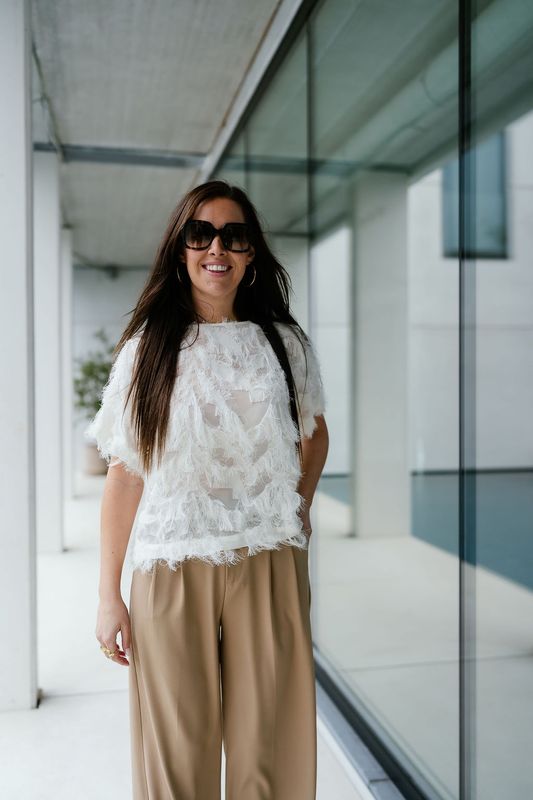 Boat Neck Top Myline Egret