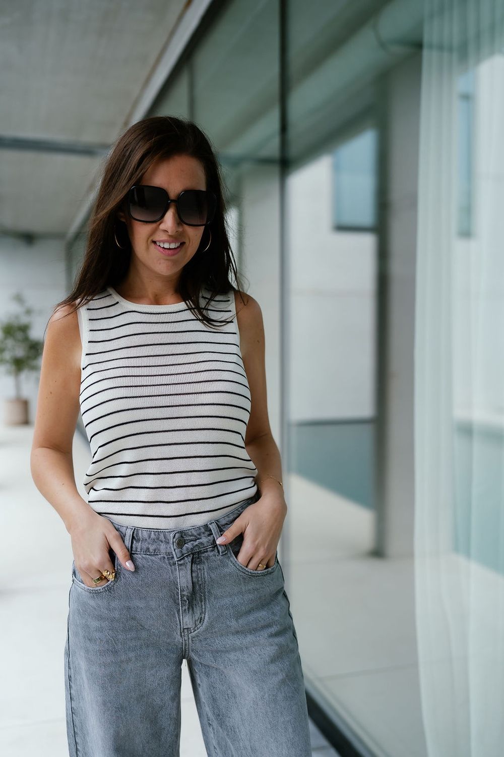 Knit Top Moon Sus Birch Stripes Black