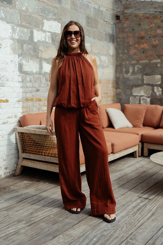 Wide Pant Annie Cherry Mahogany