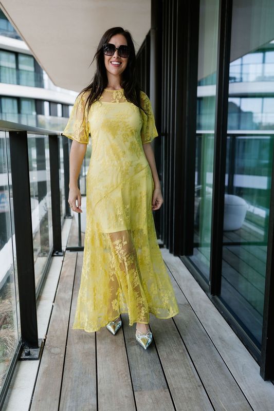 Lace Dress Lacilla Apple Green