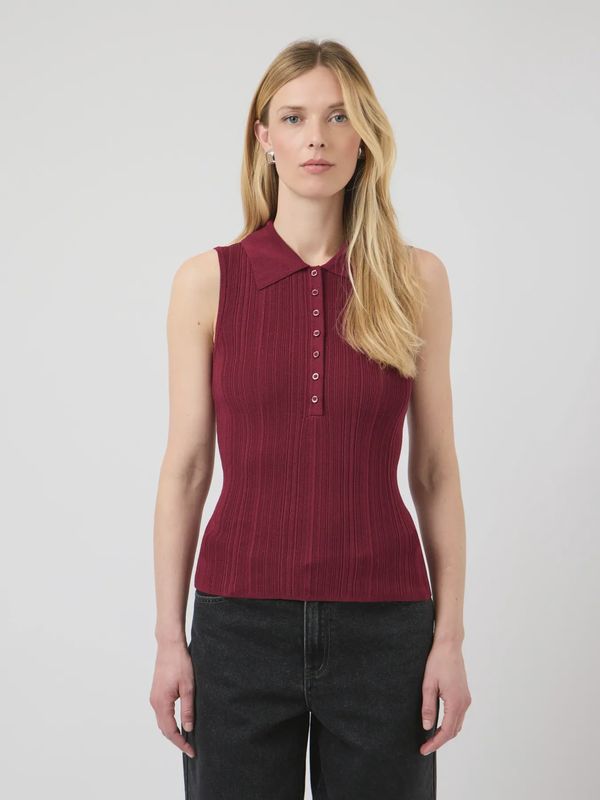 Polo Knit Top Tanki Rhododendron