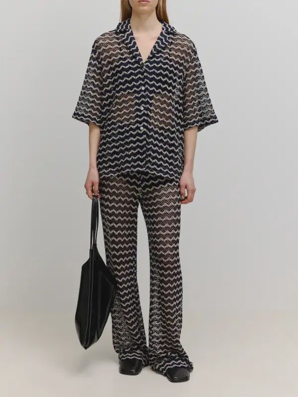 Trousers Finn Marine-Cream