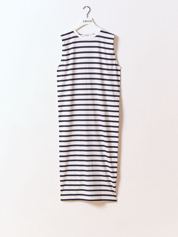Dress Liadan Stripes Optic White + Black