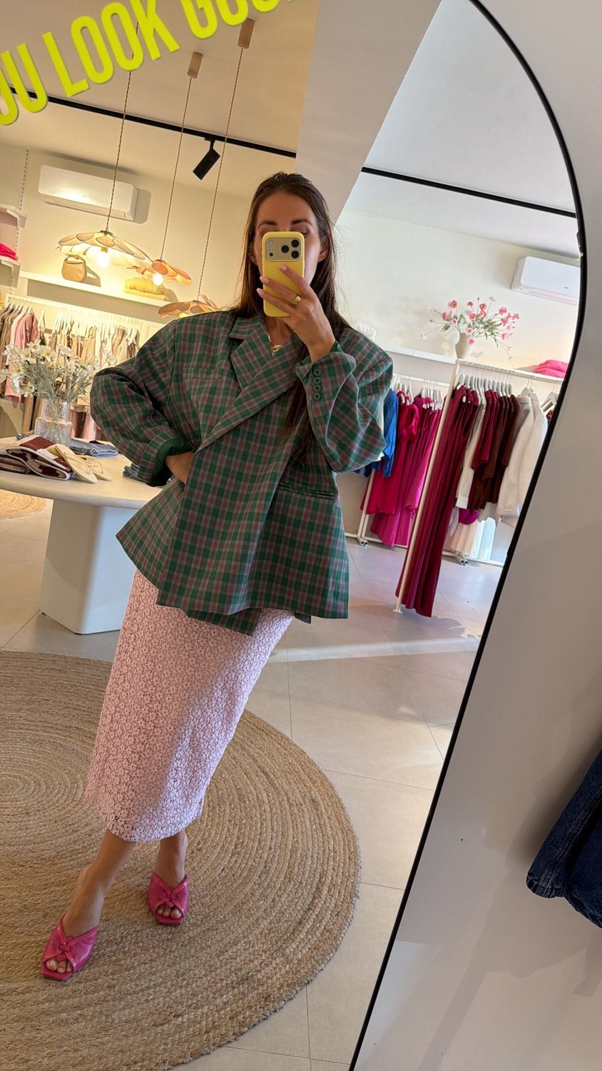Oversized Blazer Manon Checkered Green