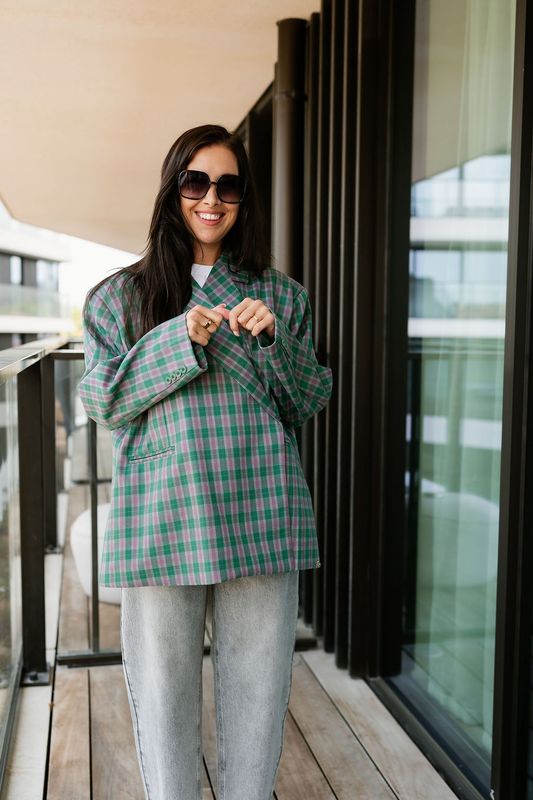 Oversized Blazer Manon Checkered Green