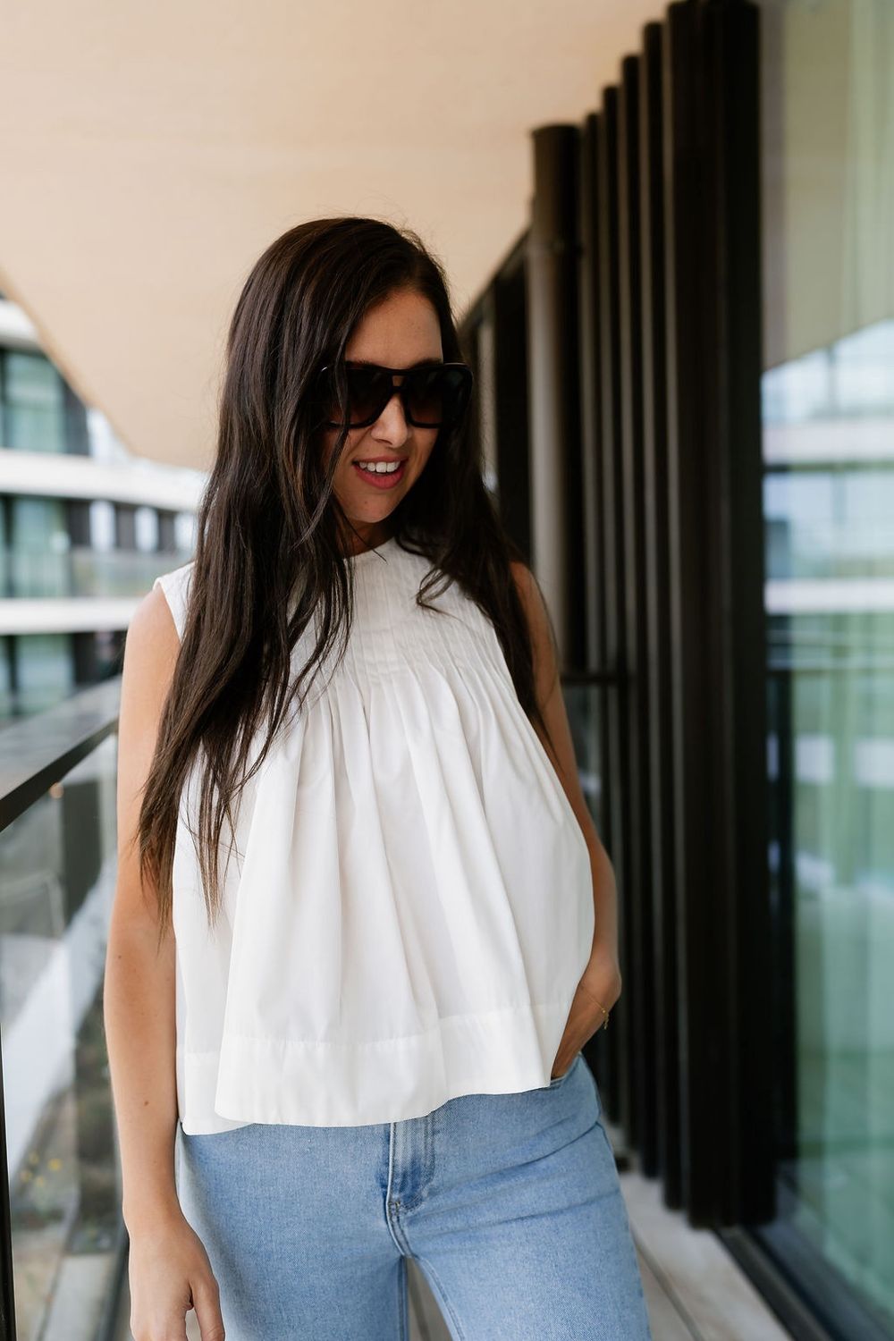 Pleated Top Sophia Snow White