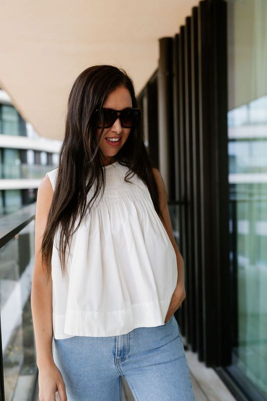 Pleated Top Sophia Snow White