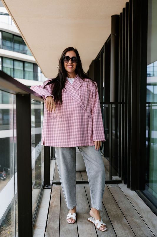Oversized Blazer Manon Large Checkered Pink