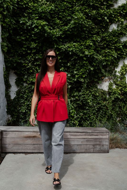 Sleeveless Vest Jasmijn Red