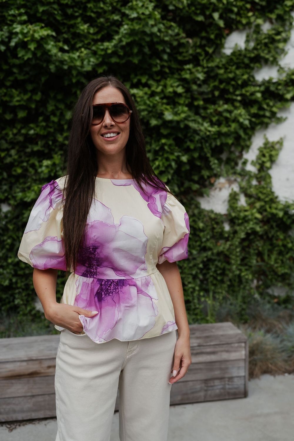 Floral Top Yellow/Purple