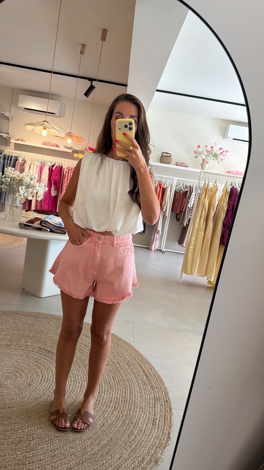 Sleeveless Balloon Top White