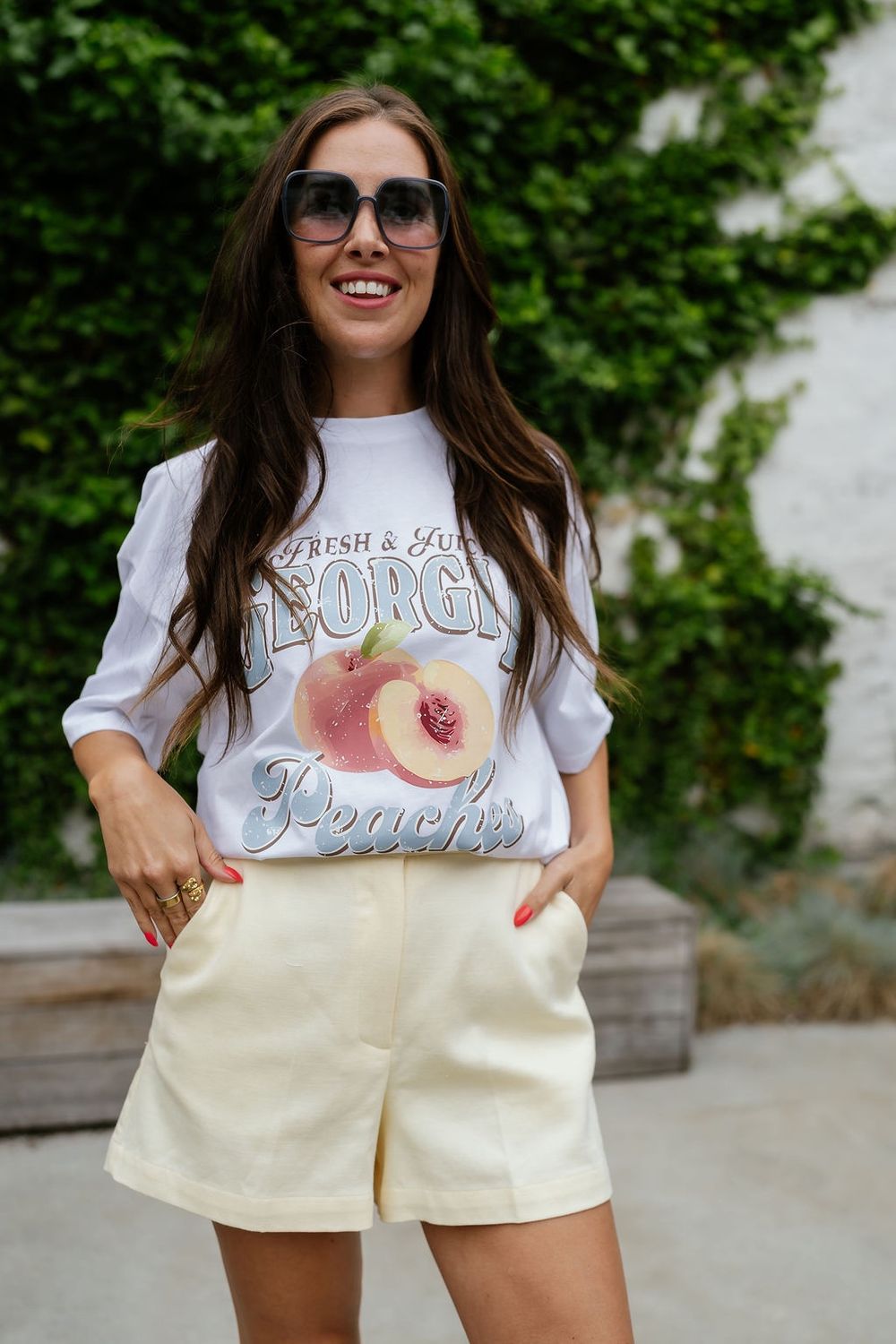 Oversized Shirt Peaches White