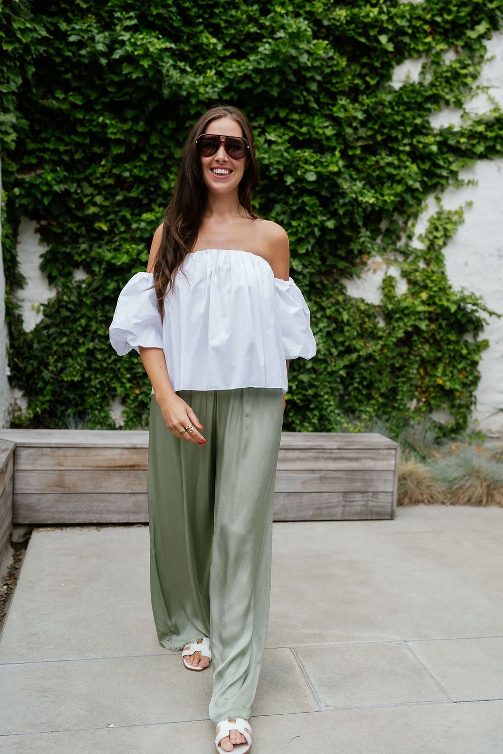 Satin Pants Vienna Sage