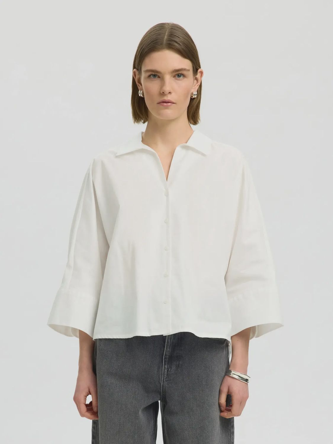 Oversize 3/4 Shirt Emilia Bright White
