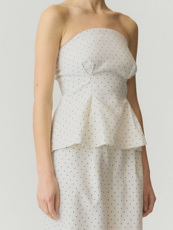 Corsage Top Dotly Star White