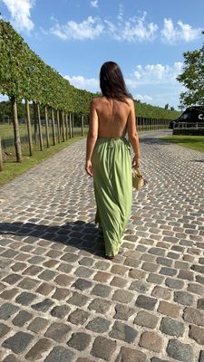 Long Skirt Split Febe Green