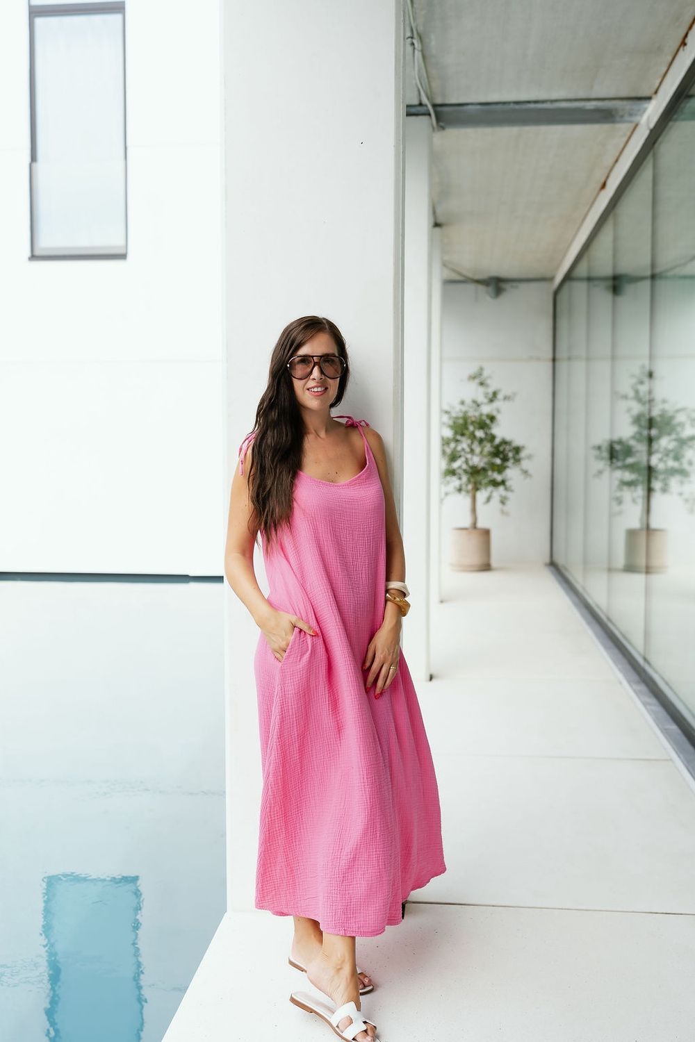 Tetra Strap Dress Pink