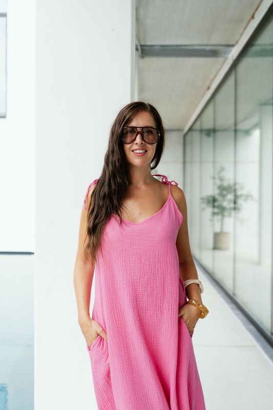 Tetra Strap Dress Pink