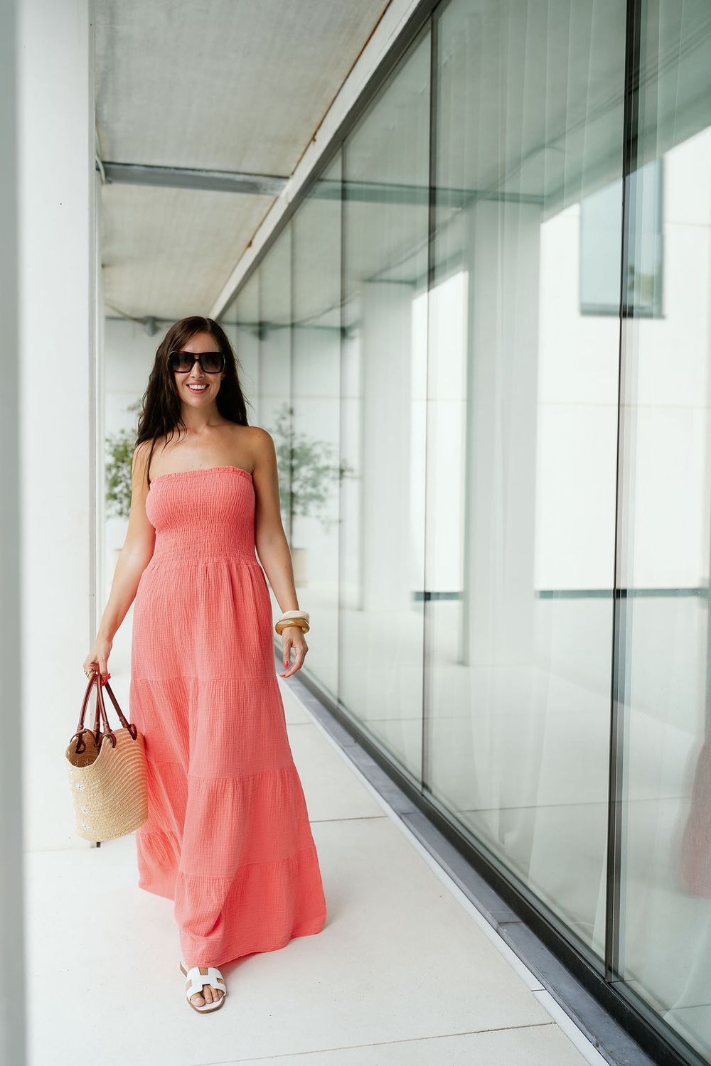 Strapless Tetra Dress Peach