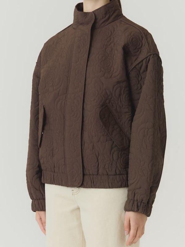 Quilted Jacket Fipura Chocolate Brown