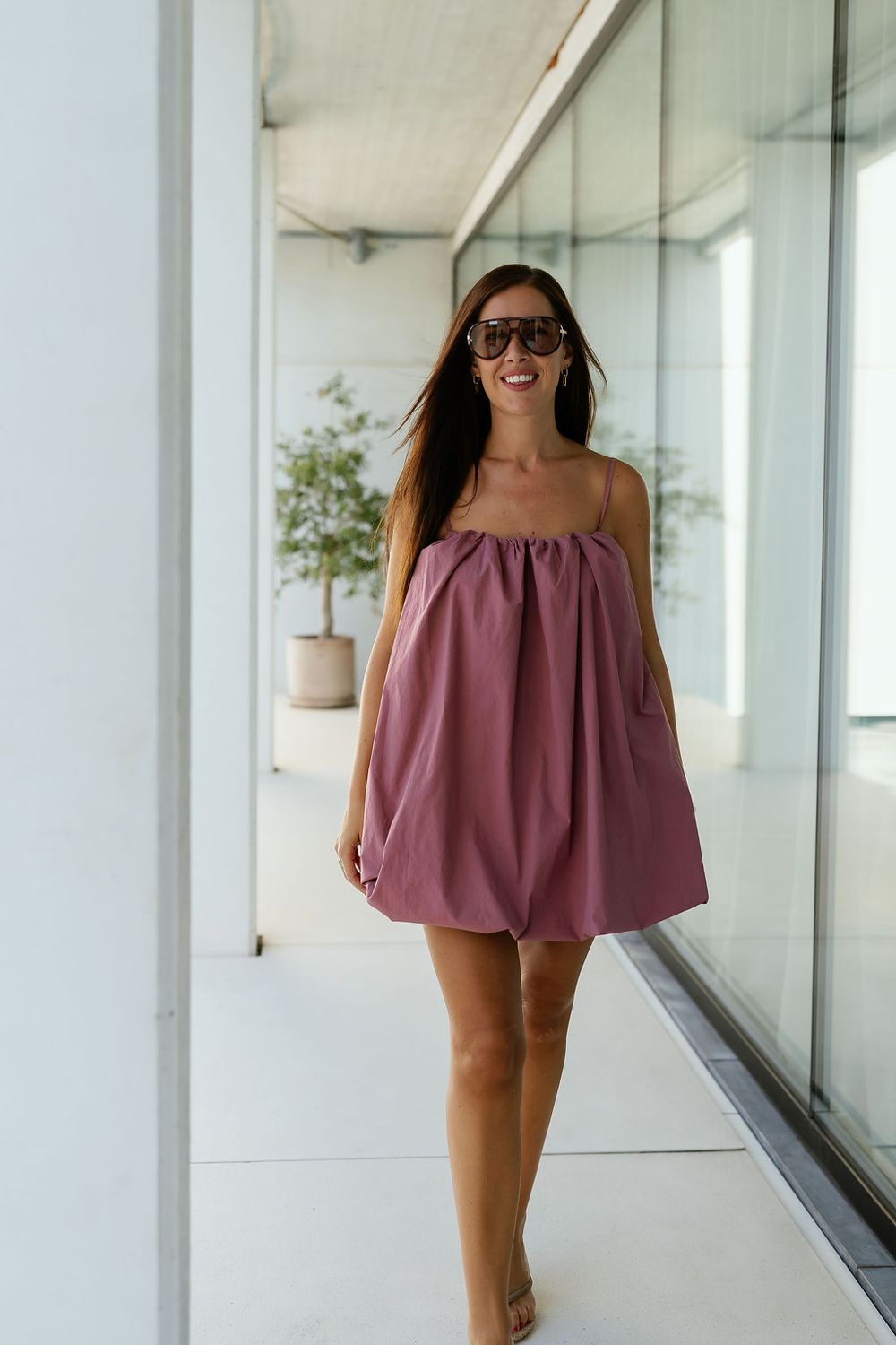 Balloon Mini Dress Oli Vieux Rose