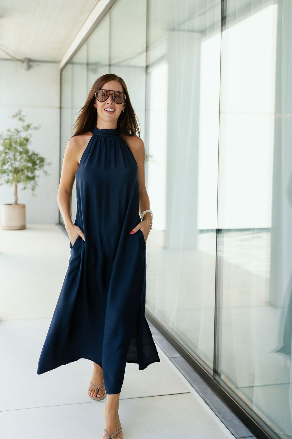 Halterneck Dress Monica Navy