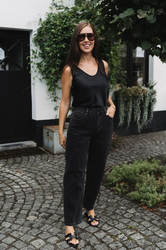 Satin Top Black