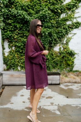 Liana Tie Neck Dress Fig