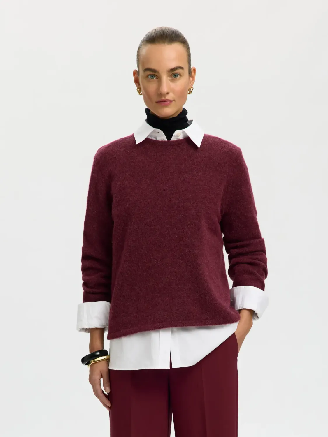 Lulu Knit O-neck Tawny Port
