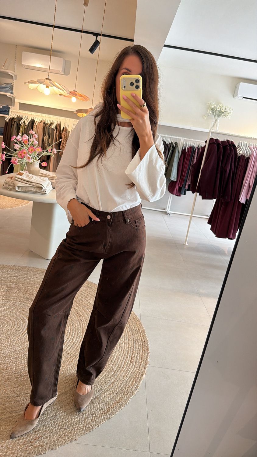 Barrel Jeans Brown Polkadots